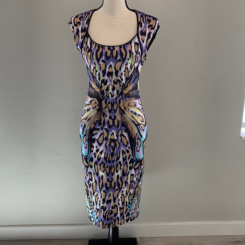 Hale Bob Butterfly-Leopard Dress